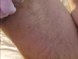 HAIRY MUSCLE BULL STROKING AND CUMMING IN BED!