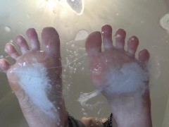 Eva . Look at my feet! Lick my drool slave! Open your mouth I will spit