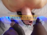 Throat training a white slut