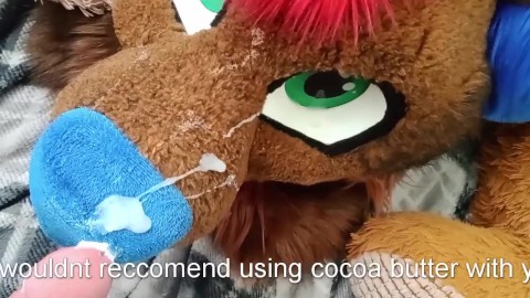 Cum on fursuit until completely covered