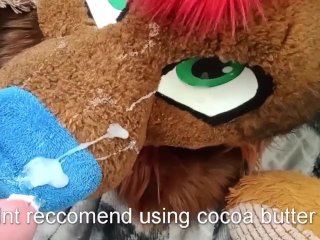 Cum on fursuit until completely covered