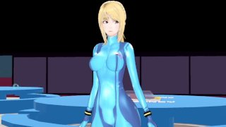 Samus Aran está fodido na nave espacial de Among us Metroid Anime Hentai 3D