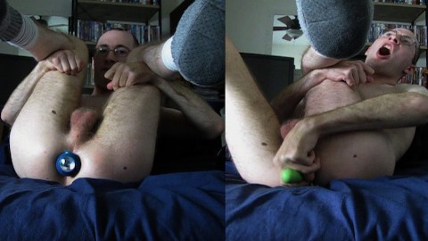 Dildos Butt Plugs and Hard Orgasms for This Straight Guy