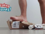 STEP GAY DAD - CRUSHING BOXES! - FLATTEN LIKE A PANCAKE UNDER THE CRUSHING FORCE OF A MEATY FOOT