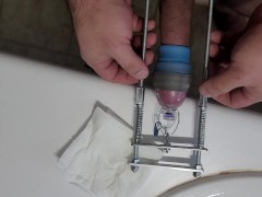 PervMcSwerve's Water Vac hanging trick thing to avoid blistering your peen head.  Ft Frankenstender