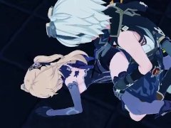 Fischl and Bennett fuck hard until creampie Genshin Impact Hentai Anime Hentai 3D
