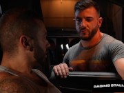 Preview 2 of Muscle Hunk Dicks Down Hairy Contruction Worker -  Holms, Drew Valentino - RagingStallion