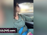 Preview 6 of Shy babe masturbates with vibrator & gets out in parking lot for orgasm finish & flashes - Lelu Love