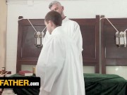 Preview 4 of Hunk Old Priest Seed Bearer Teaches Altar Boy Marcus Rivers How To Obey The Order - YesFather