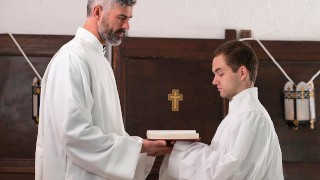 Yesfather Hunk Old Priest Seed Bearer Teaches Altar Boy Marcus Rivers How To Obey The Order