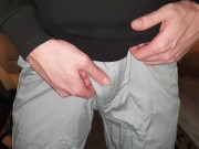 Preview 1 of A Hole In Shorts Is Enough For Moaning Cumshot! After Work Too Horny To Even Take Off My Clothes...