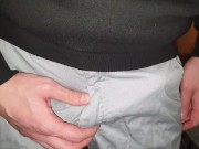 Preview 2 of A Hole In Shorts Is Enough For Moaning Cumshot! After Work Too Horny To Even Take Off My Clothes...