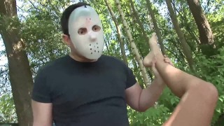 Claudia Rossi Plays Perverted Games With A Masked Man In The Woods
