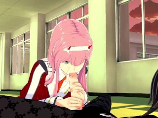 Zero two goes crazy fucking in the school corridor Darling in the Franxx Hentai Uncensored