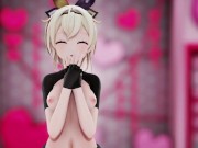 Preview 4 of Kazama Iroha Hentai Undress Dance Lap Tap Love MMD 3D HoloLive Samurai Girl DARK PURPLE EYES