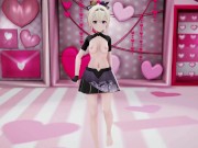 Preview 5 of Kazama Iroha Hentai Undress Dance Lap Tap Love MMD 3D HoloLive Samurai Girl DARK PURPLE EYES