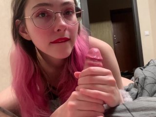cum on pussy, hipster girl, glasses, real