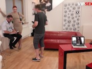 Preview 2 of Redhead Bitch Eva Berger Rammed On Casting Couch By Stud - VIP SEX VAULT
