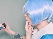 Preview 1 of Rei Ayanami loves to make her clit cum and pussy squirt with fuck machine and vibrator after classes