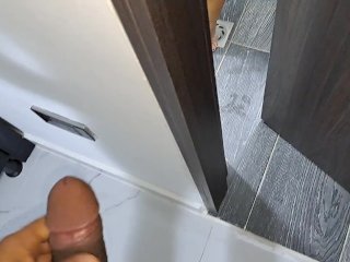 I Record My StepmotherWhile She Masturbates_in the Bathroom. Part 2. Suck My_Dick. POV