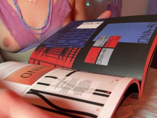 Topless ASMR | looking at a Graphic Design Book