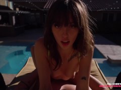 HOT GIRL KARLI MERGENTHALER GETS FUCKED HARD BY THE POOL