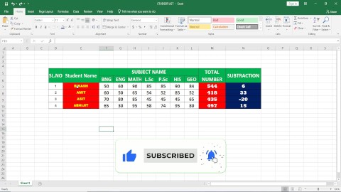 HOE TOTAAL AANTAL EN SUBSTRACTION IN EXCEL