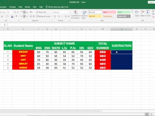 HOW TOTAL NUMBER AND SUBSTRACTION IN EXCEL