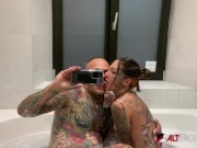 Preview 4 of Tattooed hottie Lucy ZZZ fucked hard in the bathtub