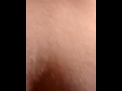 Cumming on my roommate hairy hole. Creamy and messy result. POV