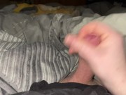 Preview 1 of INTENSE EDGING all night with HANDJOB SQUIRT on CUM RAG!