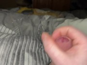 Preview 2 of INTENSE EDGING all night with HANDJOB SQUIRT on CUM RAG!