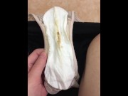 Preview 4 of Showing off my delicious pad with pussy discharge on the last day of my period