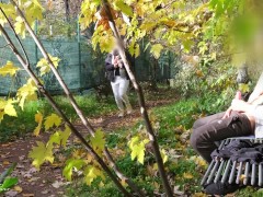 DICKFLASH in the PARK: a slutty milf can't resist to give a me a hard titty fuck