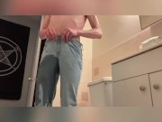 Preview 3 of Stupid little piss slut pees his pants and gets spanked