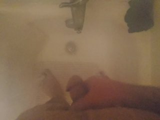 big dick, solo male, shower, cumshot