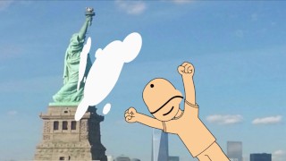 Penis Cums All Over The Statue Of Liberty Grounded
