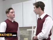Preview 1 of Horny Missionary Boy Jay Tee Convinces Brandon James To Breed Him On The Altar - YesFather