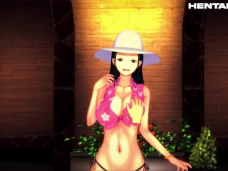 60fps, nico robin, big boobs, uncensored hentai