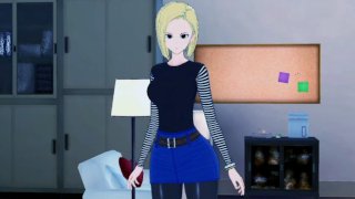 Парень входит в комнату Android 18 и трахает ее Dragon Ball Z Аниме Хентай Без цензуры Android No. 18