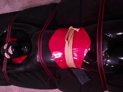 Sexy Latex Rubber Doll Gets Strapped Down & Made to Have Multiple Orgasms With Lovense Flexer & Hush
