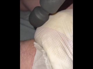 solo male, fetish, wet diaper, vertical video