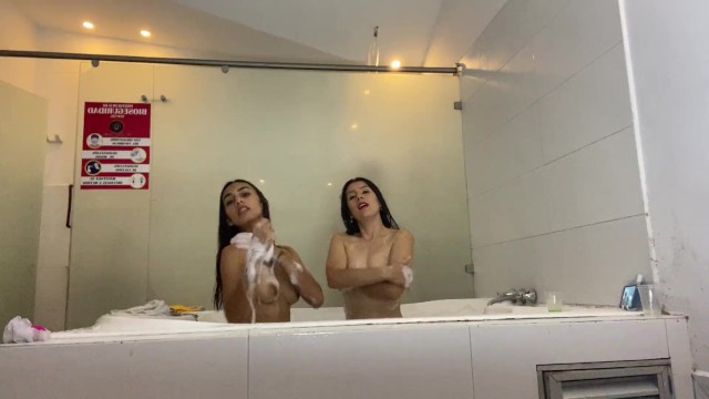 Taking a bubble bath with my naughty stepsister.