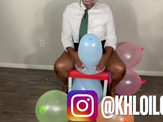 looner, solo female, verified amateurs, balloon pop