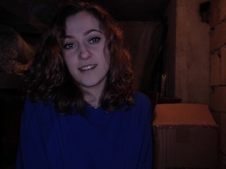My Neighbour Suck my Cock to help her Bring Upstears a Heavy Box from the Cellar