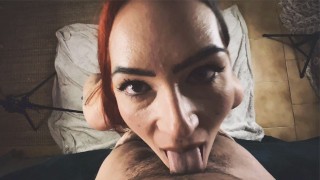 SHE GOBBLES MY DICK AND I FINISHED IN THE DEEP OF HER THROAT