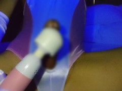 ツルテカ竿出し競泳水着着用でちんこビンビン！電マオナニー【男の娘】【サテン】【ｶｯﾁｶﾁ勃起ん勃起ん🎵】 - Screenshot 13 of 16 - Satin