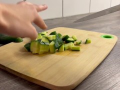 Cute teen fuck her ass with a big cucumber - Screenshot 2 of 16 - Cucumber Anal