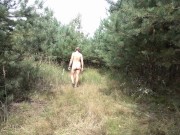 Preview 5 of Walking naked in woods enclosed in chastity cage
