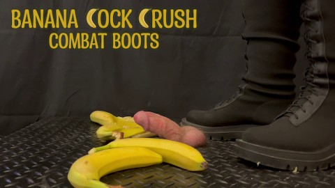 Cock Crush with Banana, CBT Trampling with TamyStarly - Ballbusting, Cock Trample, Femdom